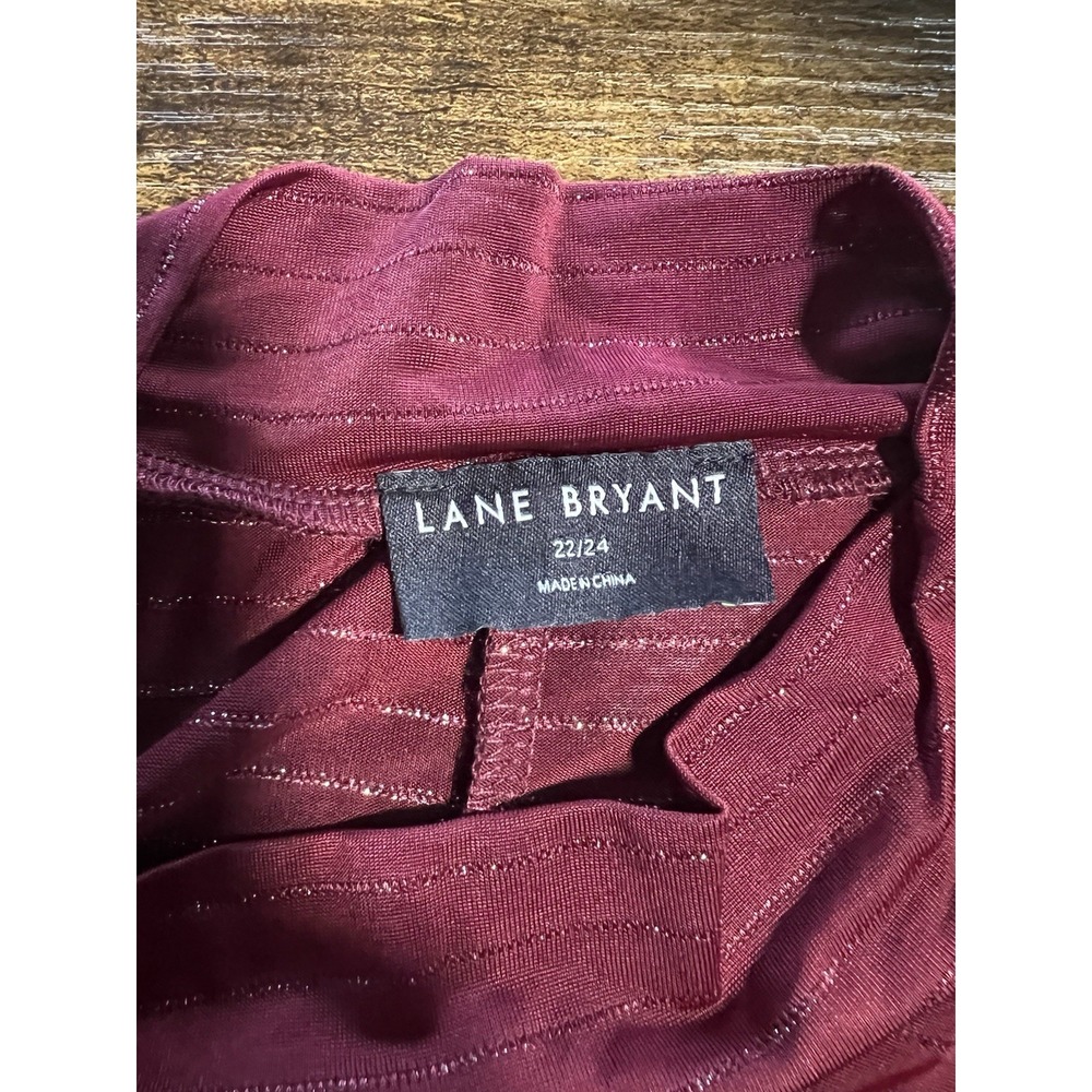Lane Bryant Top Womens‎ 22/24 Plus Maroon The Swing Tunic Blouse Mock Neck Flowy - Picture 4 of 6